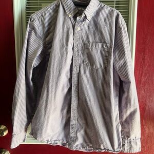 Old Navy Men's Purple Striped Button Down Shirt